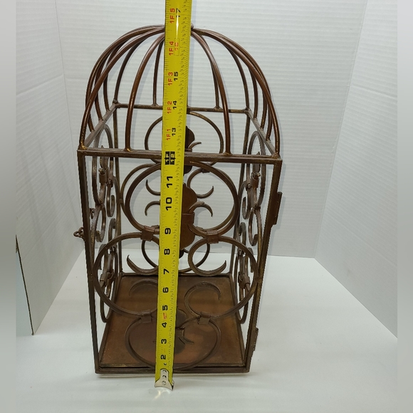 Vintage Metal Hanging Birdcage Candle Holder MCM bird - Picture 6 of 15